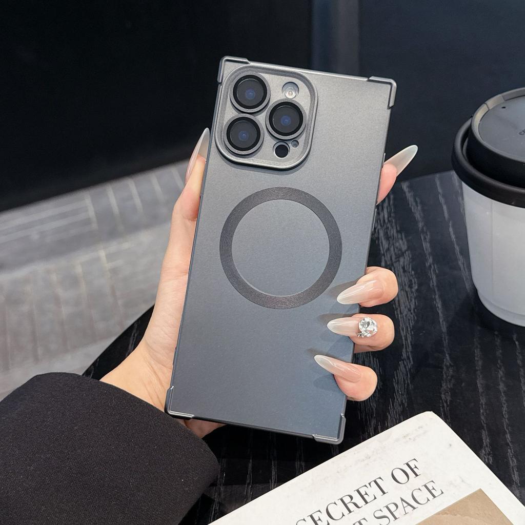 Applicable To IPhone16 Magnetic Suction Phone Case Apple 15 Promax Four Corner Anti Fall TPU with Lens Film Protection Case