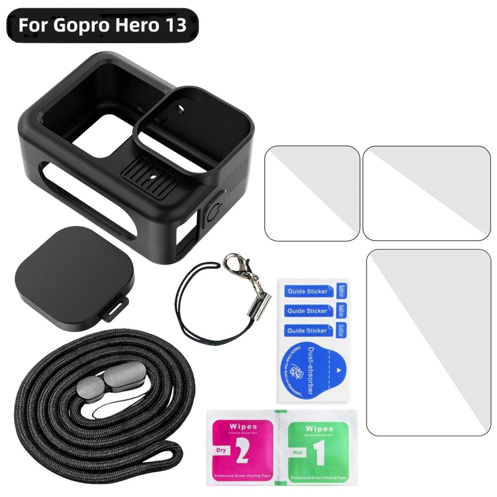 For Gopro Hero 13 Black Accessories Case Protective Housing Shell Protector Rubber Silicone Lens Cap Strap For Go Pro Hero13