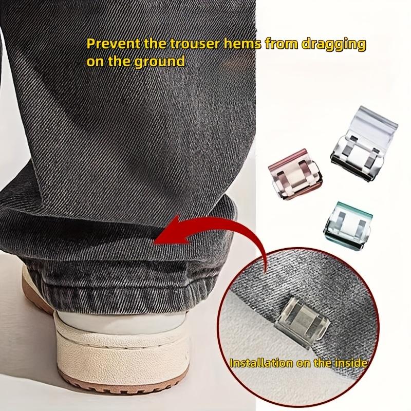 Clip Invisibile Accorcia Gamba, Clip Antiscivolo per Bordo Pantaloni, Usato Come Dispositivo di Fissaggio per Orlo Pantaloni Anti-Trascinamento, Nascosto Senza Cuciture