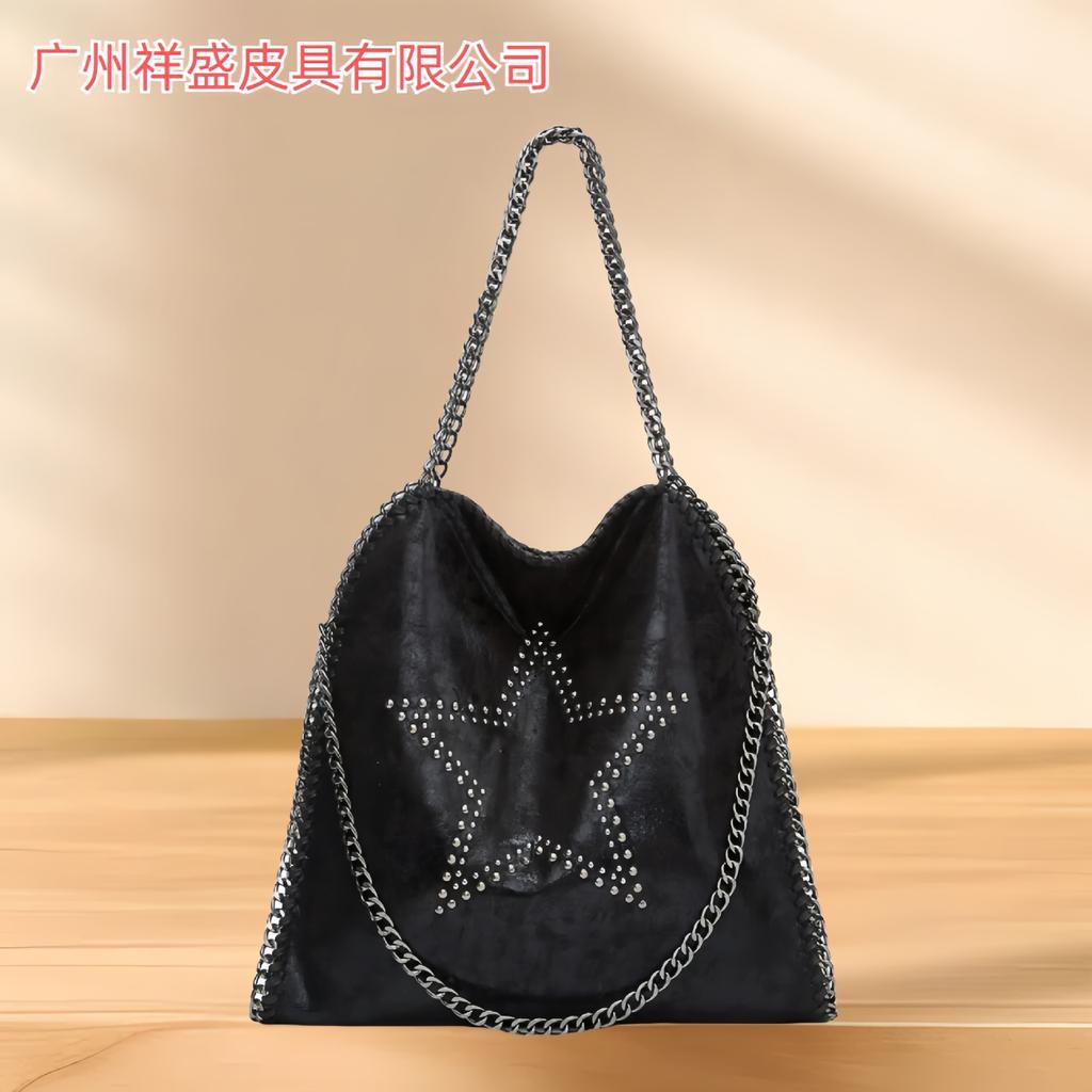Vintage Pentagram Rivet Chain Women's Bag Fashion Women's Large Capacity Shoulder Crossbody