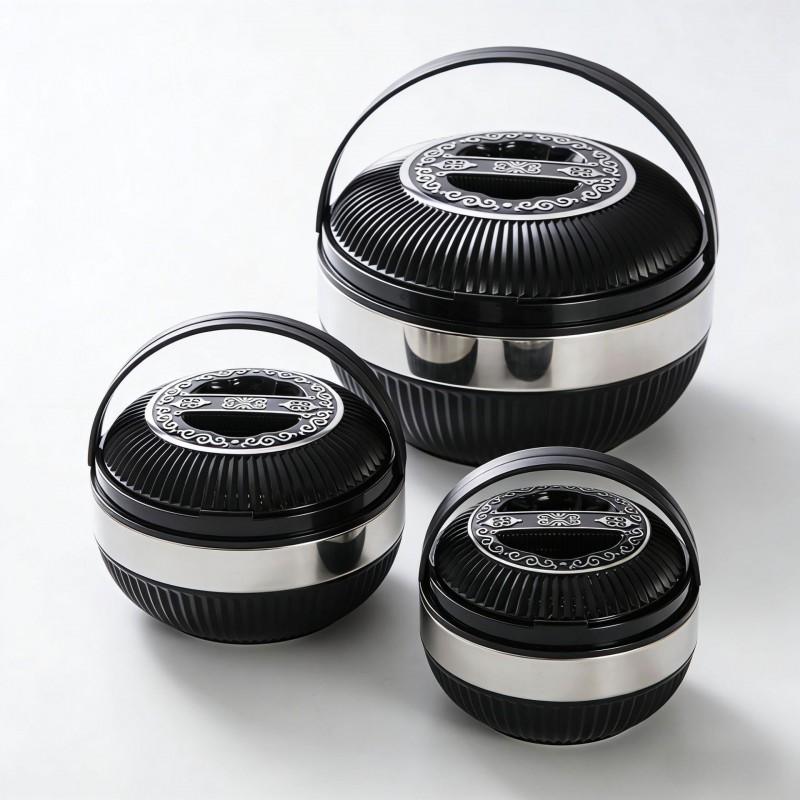Stainless Steel Double Layer Insulated Thermal Food Jar Set 3-Piece 12L Large Capacity Lunch Box Home Office Travel