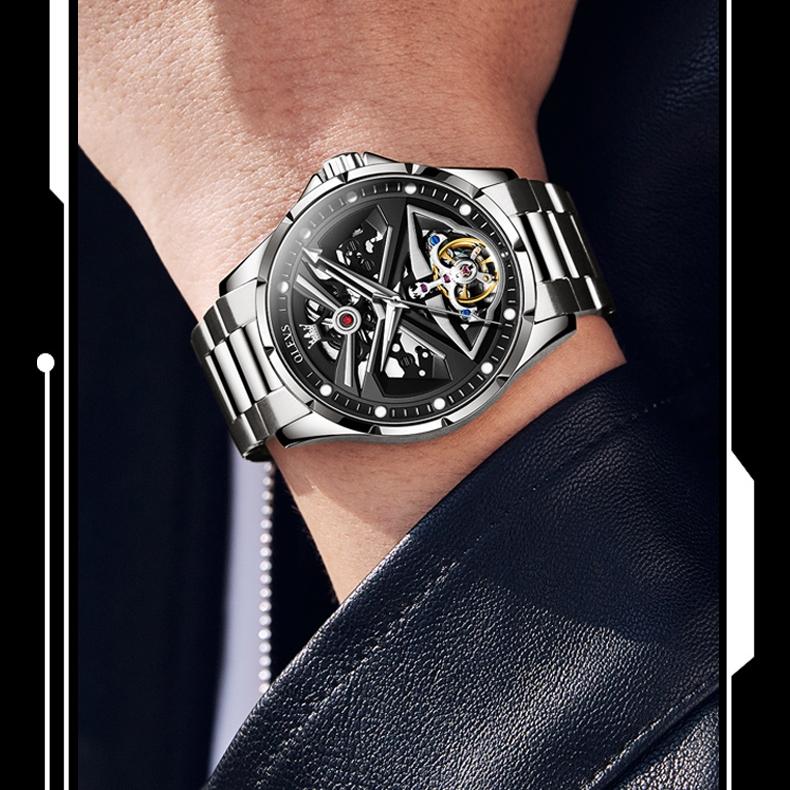 OLEVS Neue Uhr Mode Hohl Mechanische Uhr Authentische Wasserdichte Herrenuhr Herrenuhr