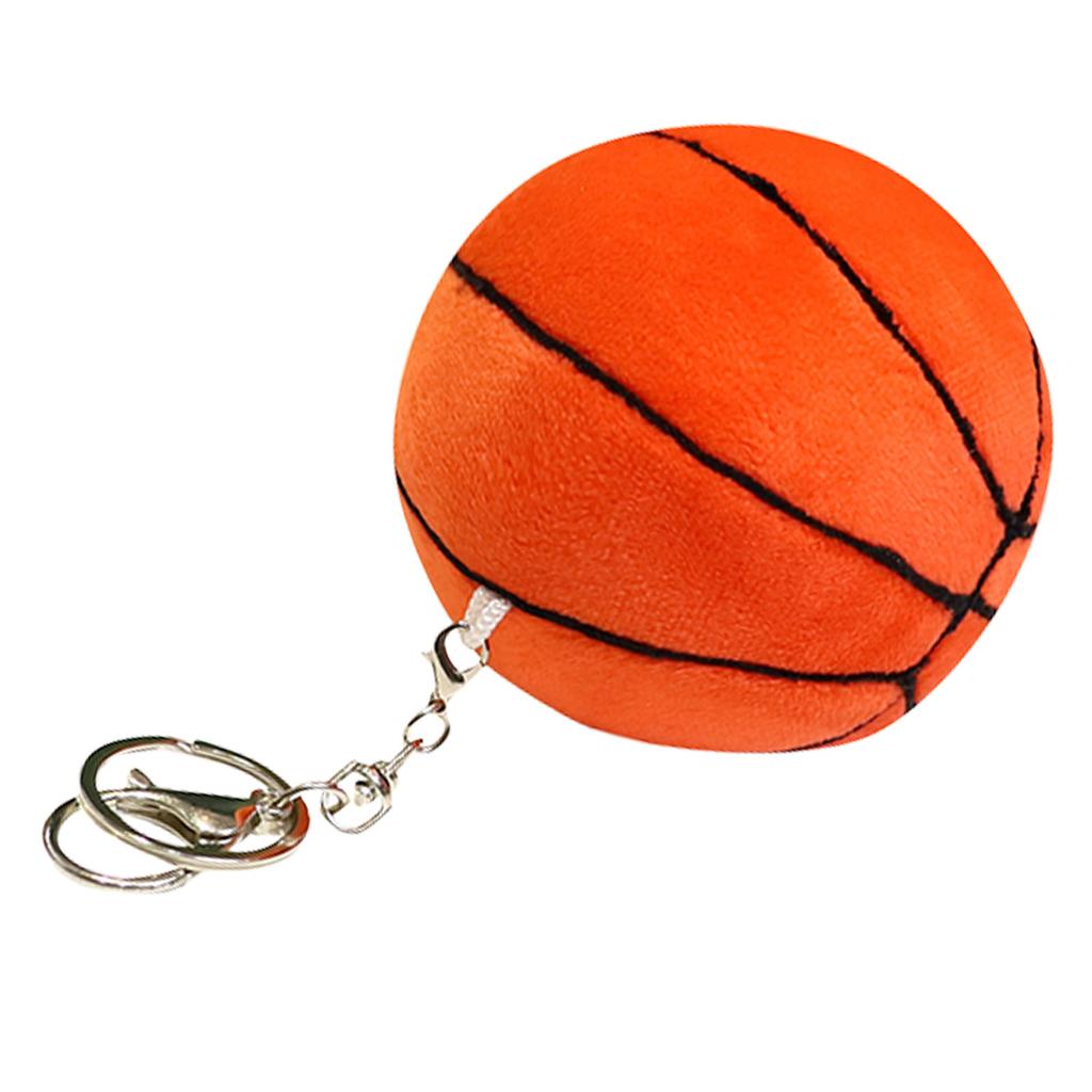 Fashion Plush Football/Basketball Charm Keychains Ornament Unique Women Car Keyring Backpack Handbag Pendant Key Holder
