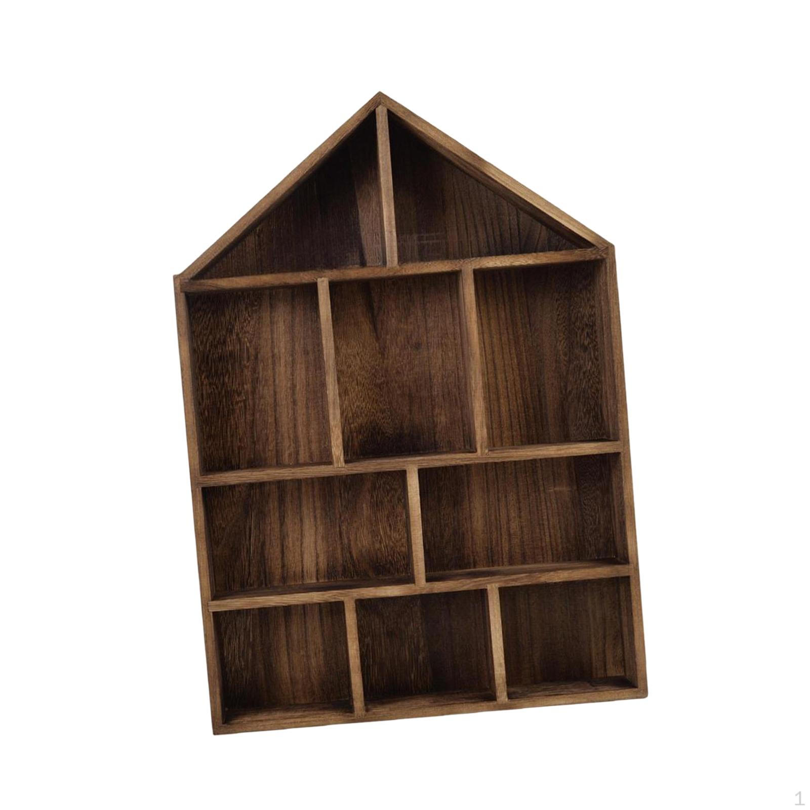 10 Compartment Display Shelf for Spices, Cosmetics, Perfumes And Other Decorative Items (Bedroom). dark brown