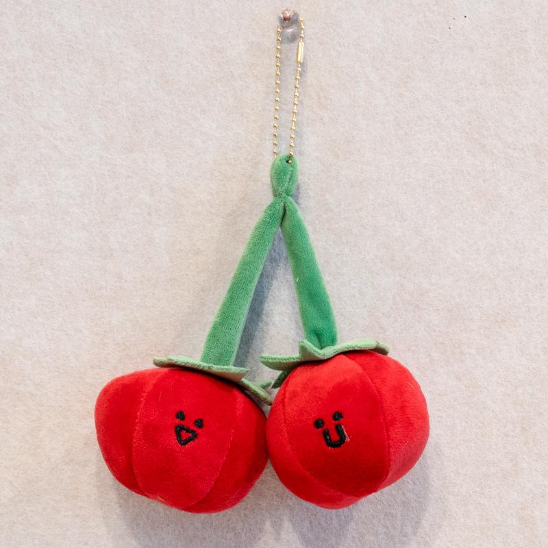 Fruit Plush Toy Keychain - Persimmon, Apple, Banana Backpack Accessory