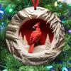 Christmas Decorations Acrylic Car Pendant Holy Flat Pendant Christmas Tree Decorations Hanging Disk Red Bird