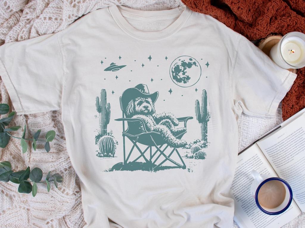 Cavapoo, Cavapoo Shirt, Vintage Dog Shirt, Cowboy Dog, UFO Dog T-Shirt, Cavapoo Mom, Cavapoo Dad, Cowboy Cavapoo, Funny Dog Shirt