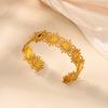 Stainless Steel Sun Cuff Bracelet For Women Girls Gold Color Sun Bangles Femme Couple Christmas Jewelry Accessories Gift