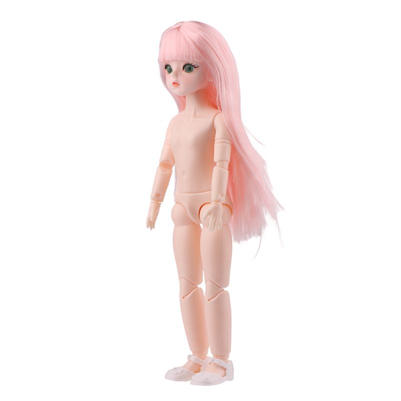 Bjd Doll Nude Haploid Multiple Removable Joints 30Cm 1/6 3D Grey Green Purple Blue Attractive Eyes Doll Girls Birthday Gift Toy