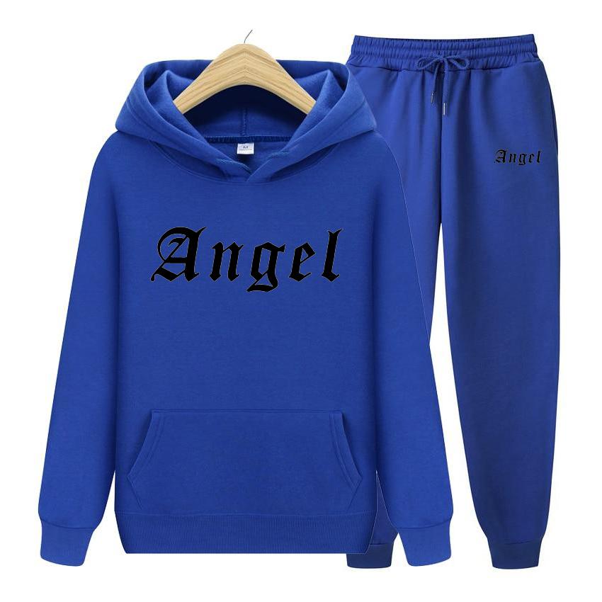 

Women Long Sleeve Hoodie Set Angel Creativity Letter Printing Hoodies Set sweatshirt Novelty Shoulder Drop Clothing Hooded 3XL