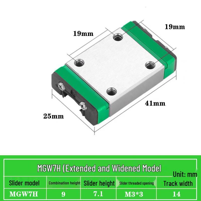 Miniature Linear Guide Block Slider Rail MGN/MGW Series (7C/9C/12C/15C/7H/9H/12H/15H)
