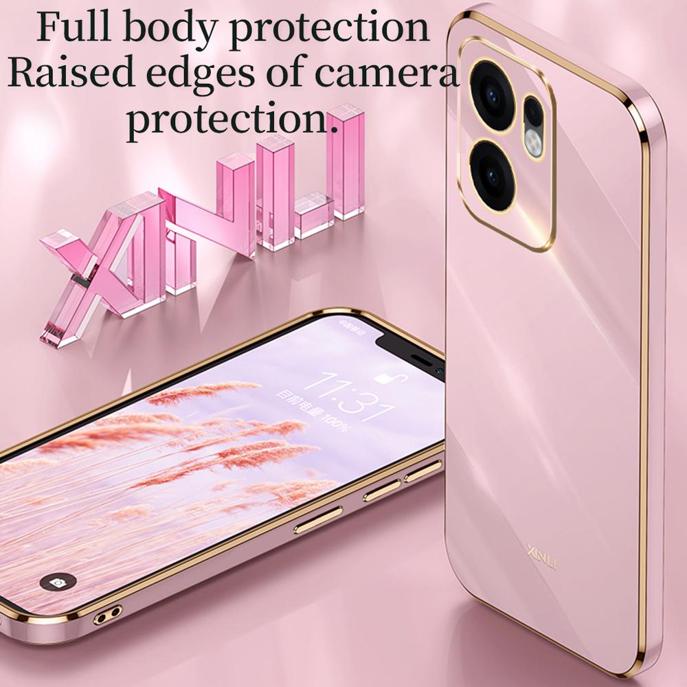 XINLI For Oppo Reno13 F 5G Case TPU Phone Cover with Electroplating Frame