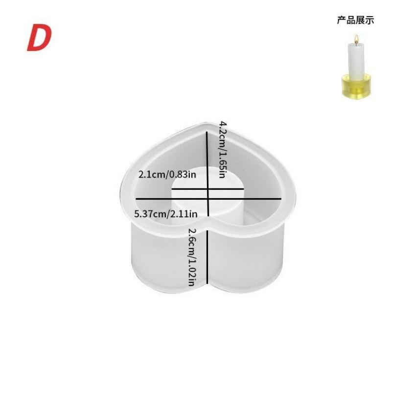 Kerzenhalter Silikonform 3D Herz/Stern/Rund Kerzenständer Gießform Beton Gießharz Formen Stab Kegel Kerzenhalter