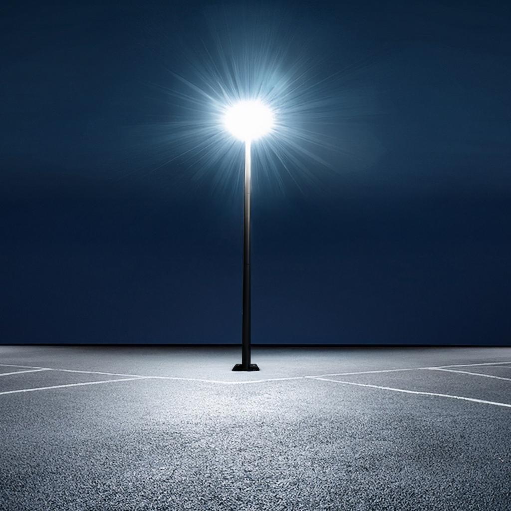 Foldable steel lighting pole, 3 meters, diameter 60mm