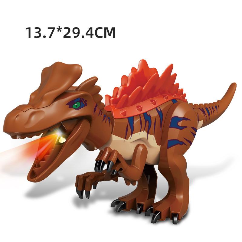 With Sound Assembled Building Blocks Dinosaur World T-Rex Velociraptor Triceratops Jurassic Animal Model Bricks Figure Toys Gift