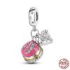 Fruit Food Charms Plata De Leyoriginal Strawberry Avocado Dessert Cake Charm Beads For Women Bracelet Accessory Diy Jewelry