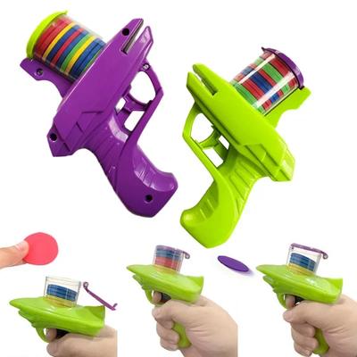 Safety EVA Foam Disc Gun Toy Fly Shooter Launcher with 15 Soft Bullets for Parent-Child Outdoor Indoor Game Stress Relief Toys