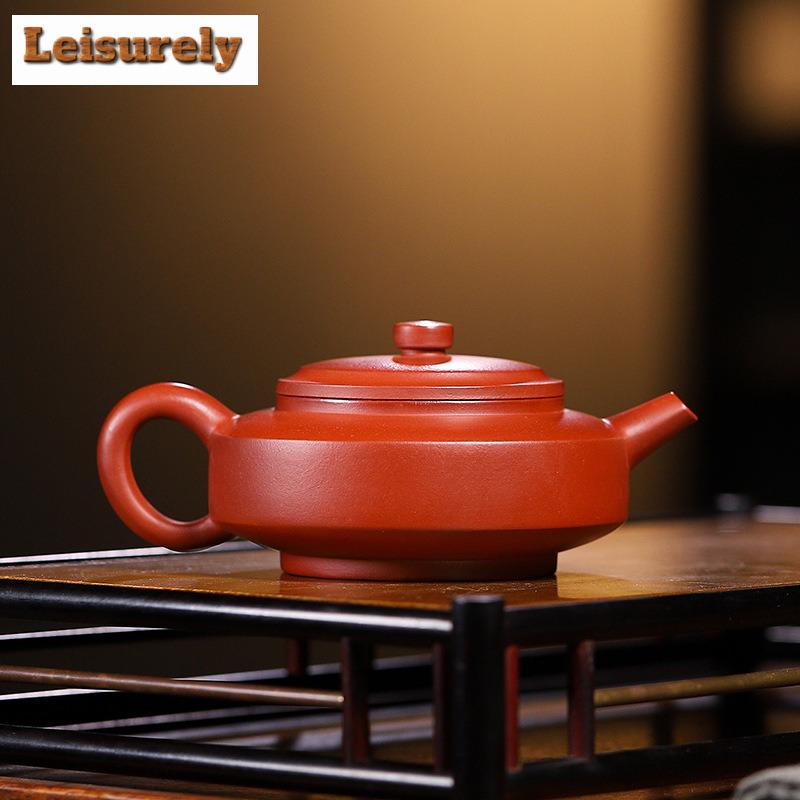 190ml Elegant Yixing Purple Clay Teapots Handmade Circle Pot Raw Ore Dahongpao Mud Kettle With Filter Chinese Zisha Tea Set Gift