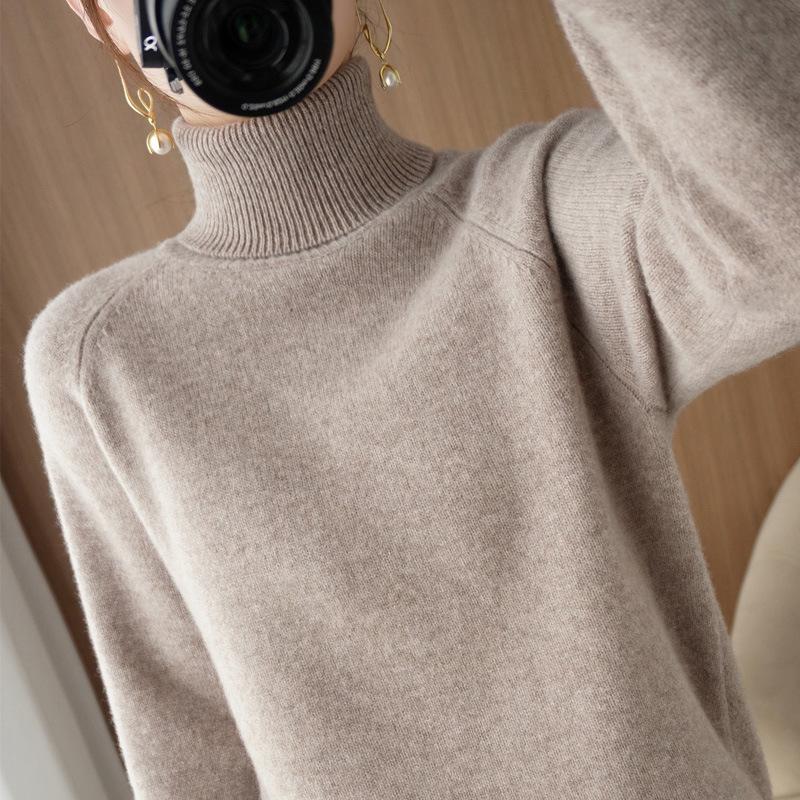 Maglione da Donna a Collo Alto con Maniche Raglan - Strato Interno Autunno/Inverno