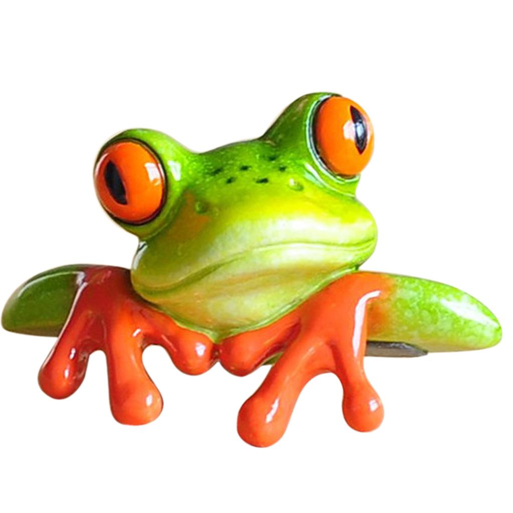 Artificial Resin 3D Craft Frog Decoration Home Decor Office Desk Computer Decoration Gift Favor DIY Handcraft Orgnement