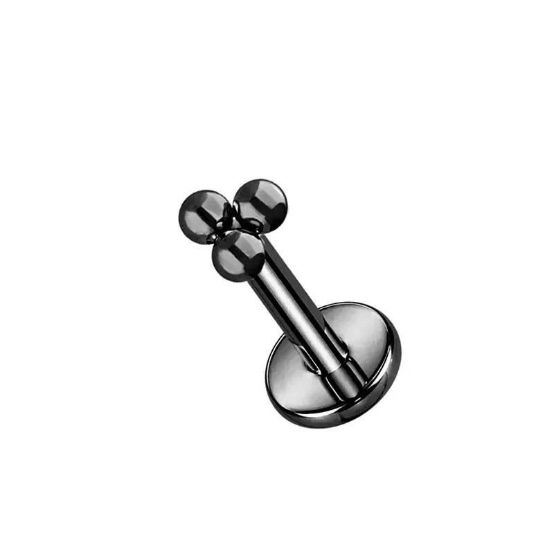 1/10 Stück ASTM F136 Titan 16G Mini 3-Kugel-Cluster Labret Lippenpiercing Tragus Knorpel Helix Conch Ohrstecker Nasenpiercing