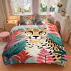 3PCs Cheetah Print Design Cover Set, Breathable Fabric, Machine Washable (1 Duvet Cover + 2 Pillowcases) (Without Quilt) yy250911163