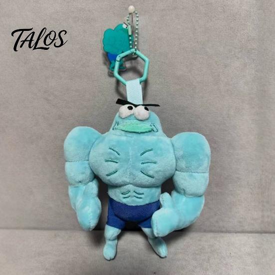 Decorative Hang Tag for Keys Funny Buff Muscle Fish Plush Keychain, Cartoon Stuffed Unique Personality Bag Ornament Pendant, Novelty Soft Charm