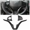 For Honda Vezel HR-V 2014 -  ABS Carbon Fiber Car Steering Wheel Button Frame Decoration Cover Trim Accessories Interior