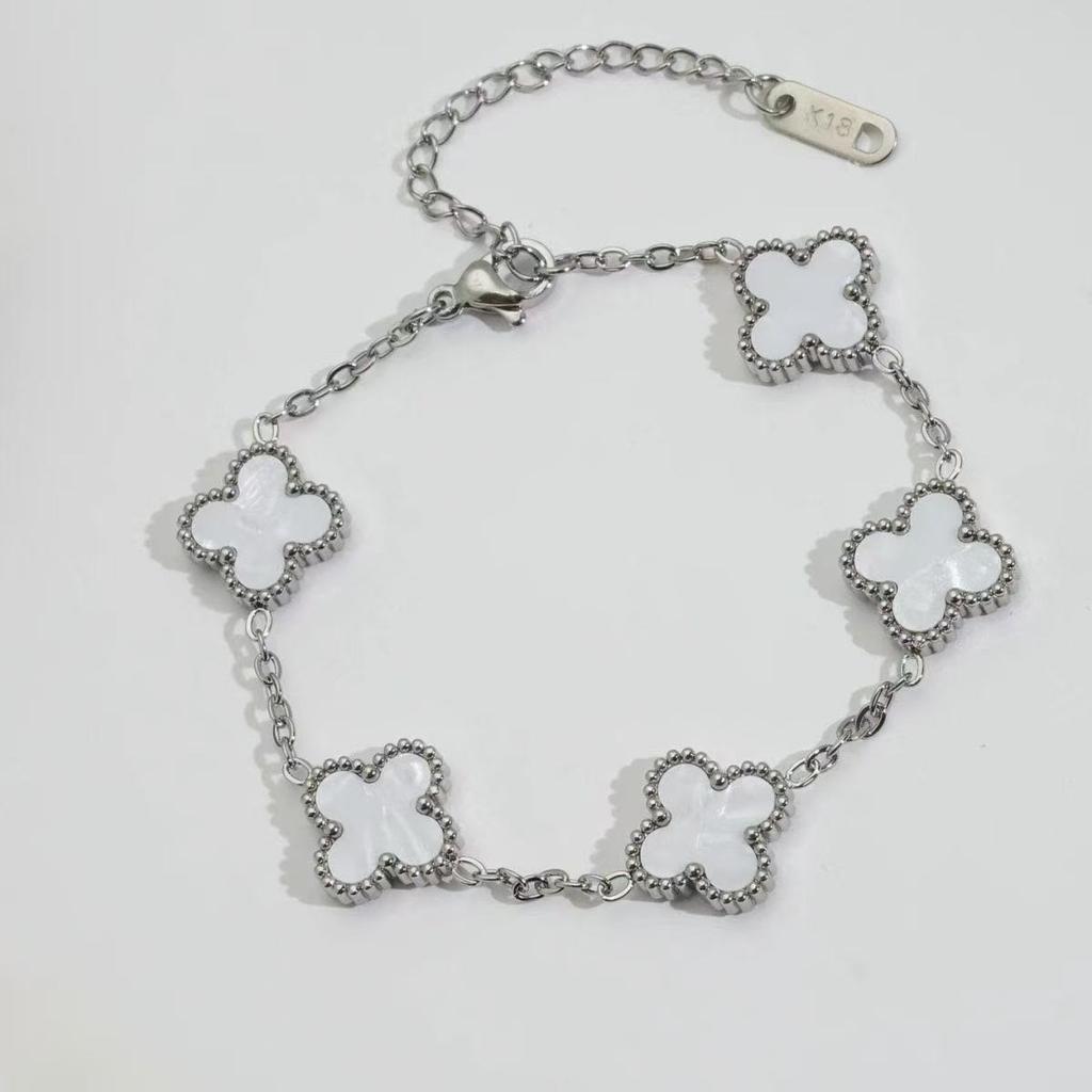 Módní náramek s řetízkem z titanové oceli ve tvaru jetele, luxusní dárek ke Valentýnu a ke Dni matek