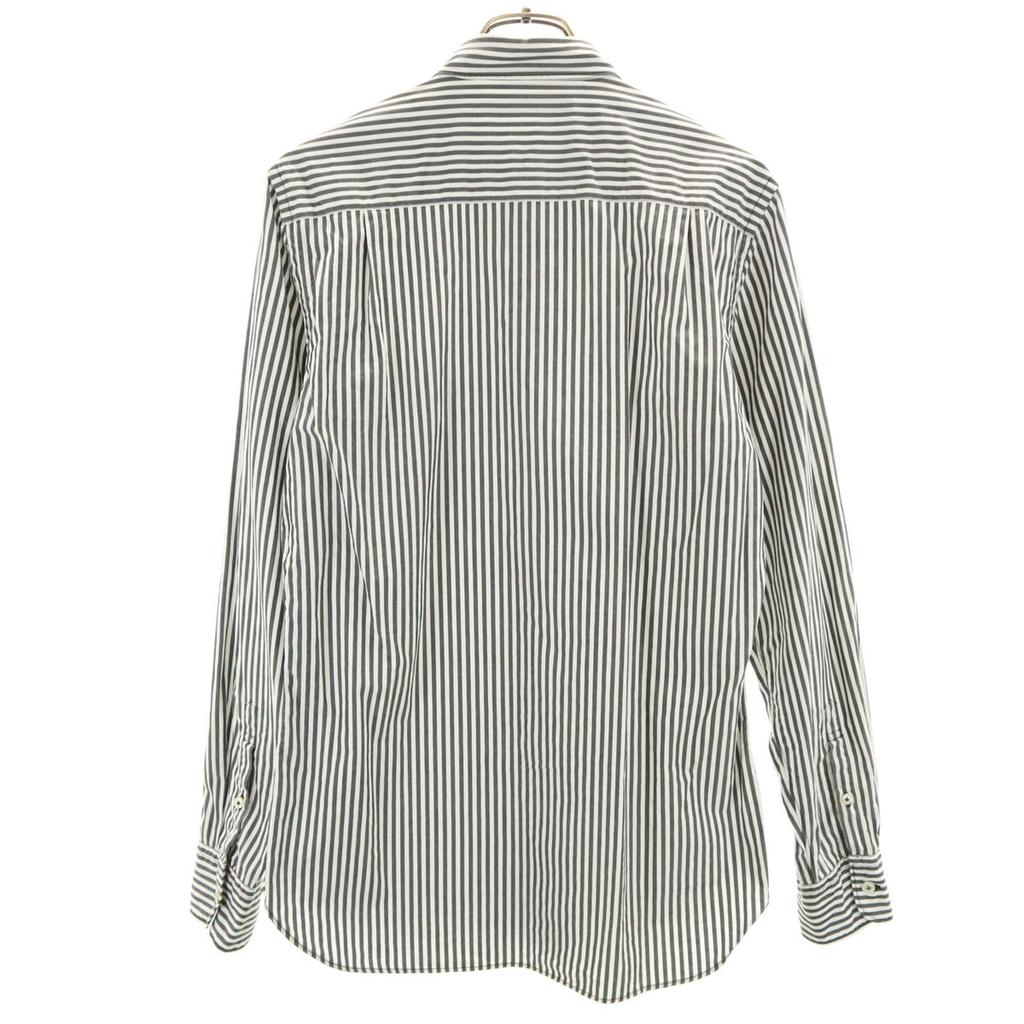 ONASSIS Striped Pattern Long sleeve Button down shirt M white Men's Used