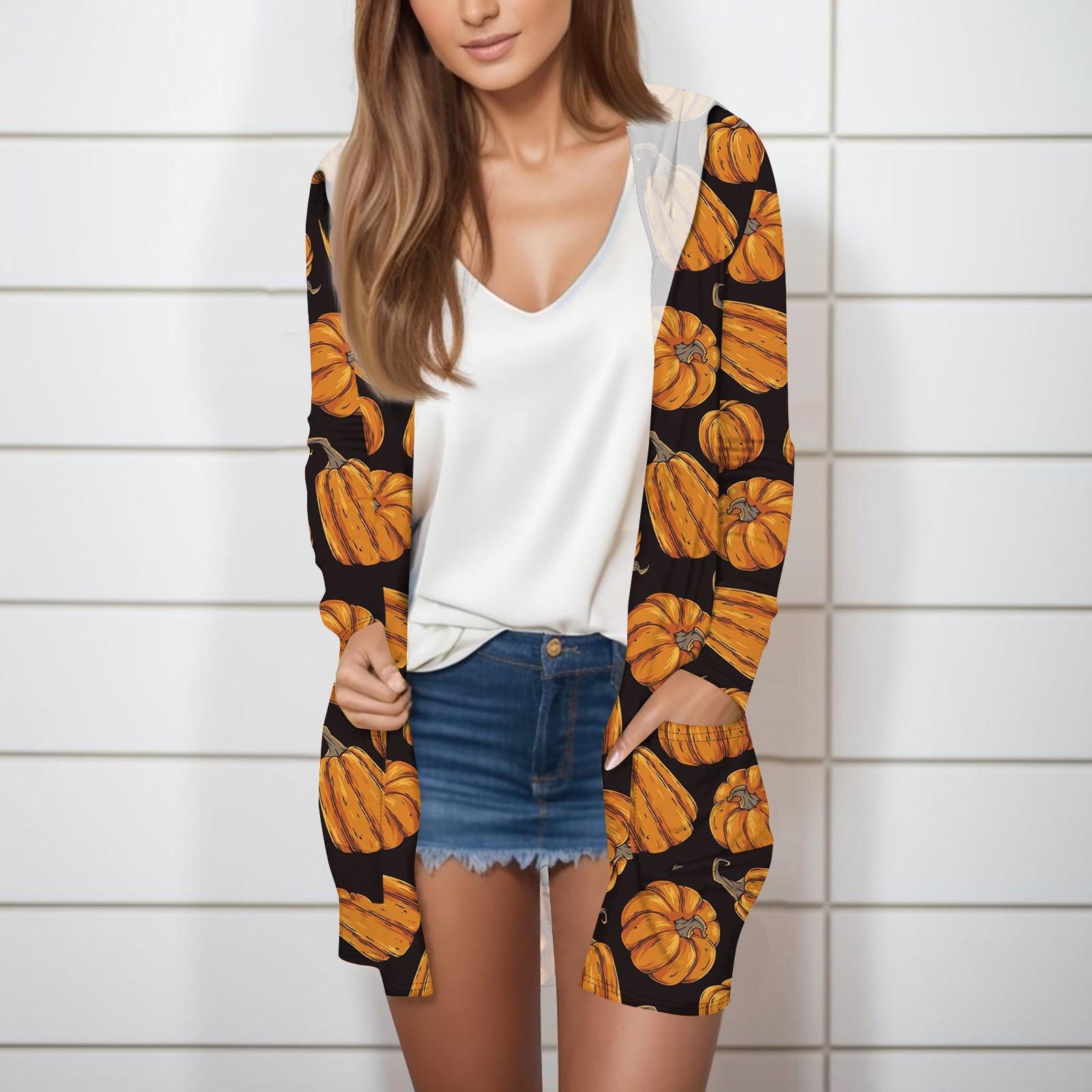 Длинный рукав женский ретро принт легкий и тонкий капюшон топ легкий куртка кардиган — фото 6