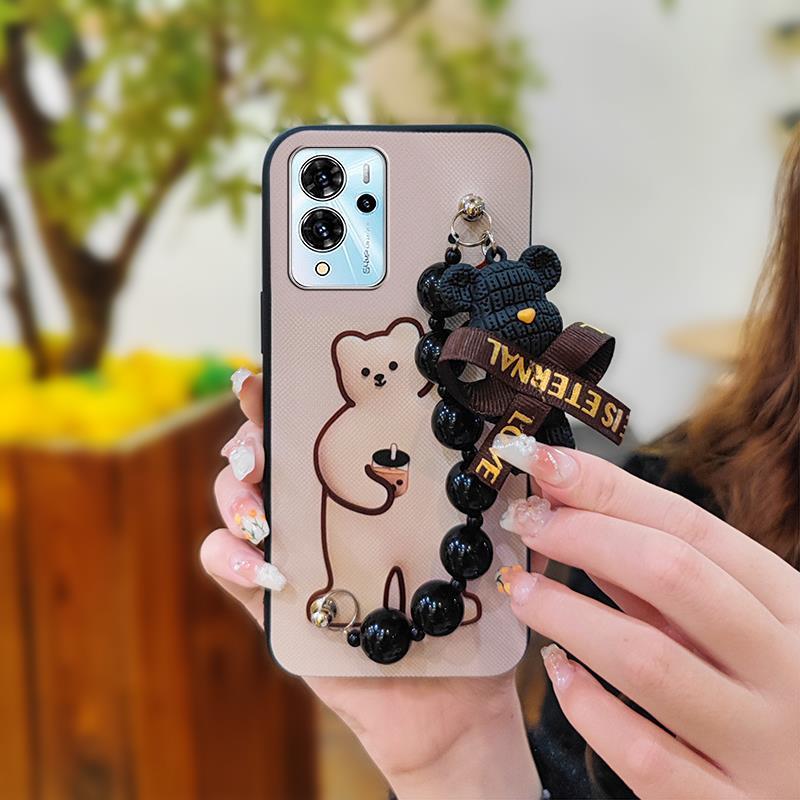 Soft Case Bear Bracelet Phone Case For ZTE Blade V40 Pro Anti-knock Silicone Dirt-resistant Back Cover Simplicity Cute