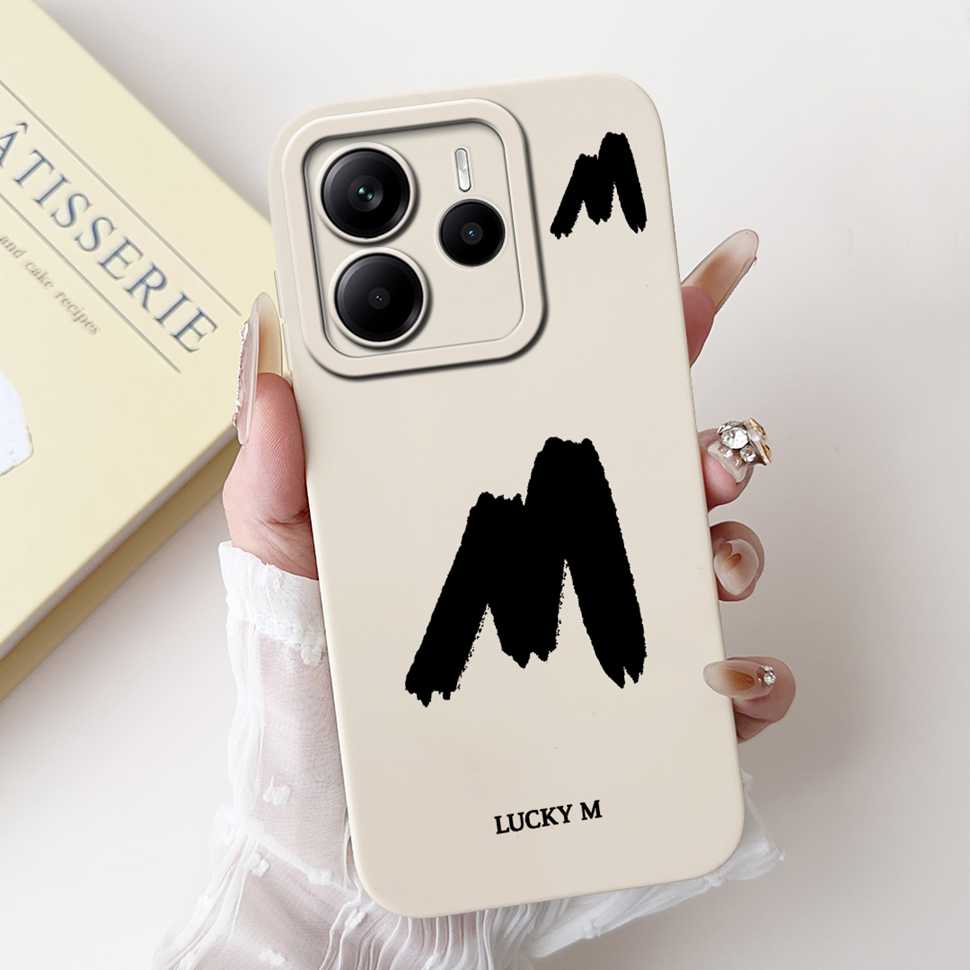 Case For Redmi Note 14 4G 5G Luxury Letters Covers Soft Silicone Phone Case For Xiaomi Redmi Note 14 Note14 5G Back Cover Fundas