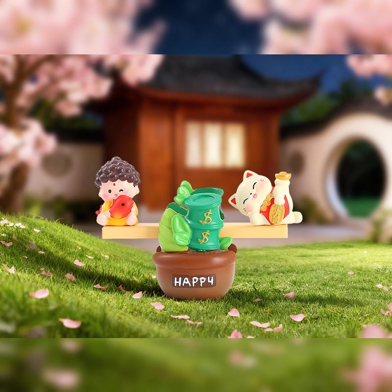 Japanese Zakka Style Elderly Couple Ornaments - Creative Home Decor & Wedding Gifts