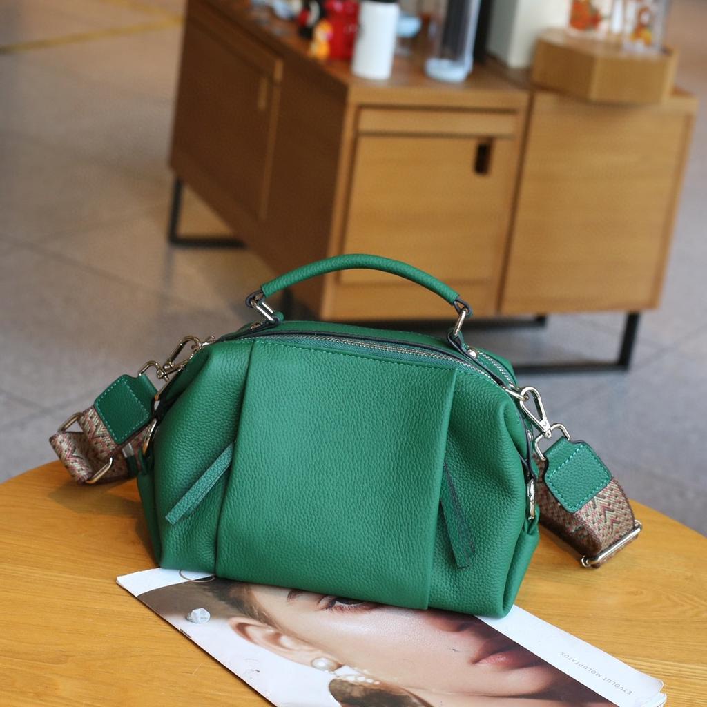 Women's Leather Bag Korean Crossbody Bag Fashionable Solid Color Shoulder Bag Handbag Soft Leather Bag