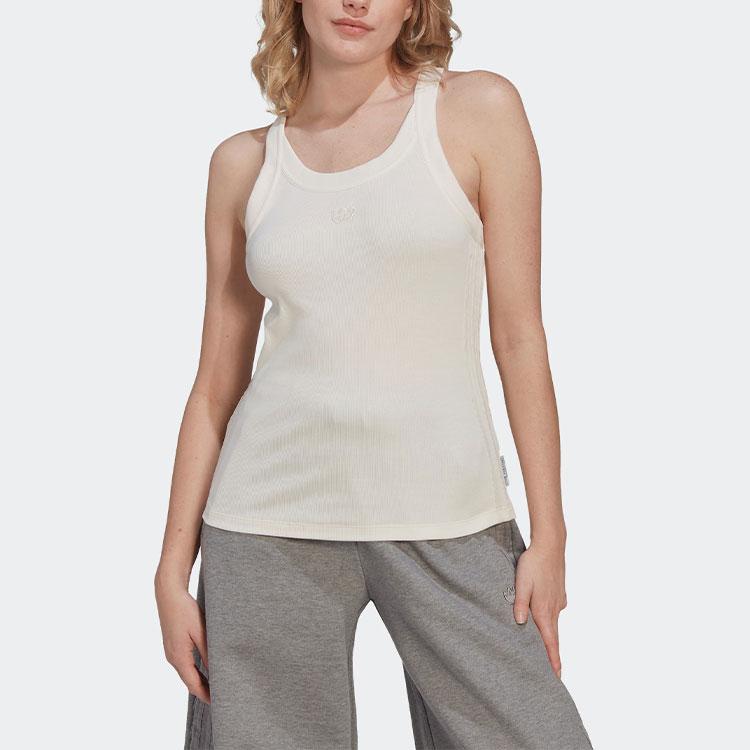 Adidas Originals X Blue Version Tank Top Logo Print Slim Fit Solid Color Sports Vest Women Tops Pink White HK7236