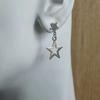 Fashion Simple Silver Color Stainless Steel Hollowed-out Five-pointed Star Pendant Star Stud Earrings for Women Piercing Jewelry