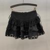 Lace Splicing Cake Skirt Skirt Women's Summer New Design Strap Zipper a Word Puffy Skirt