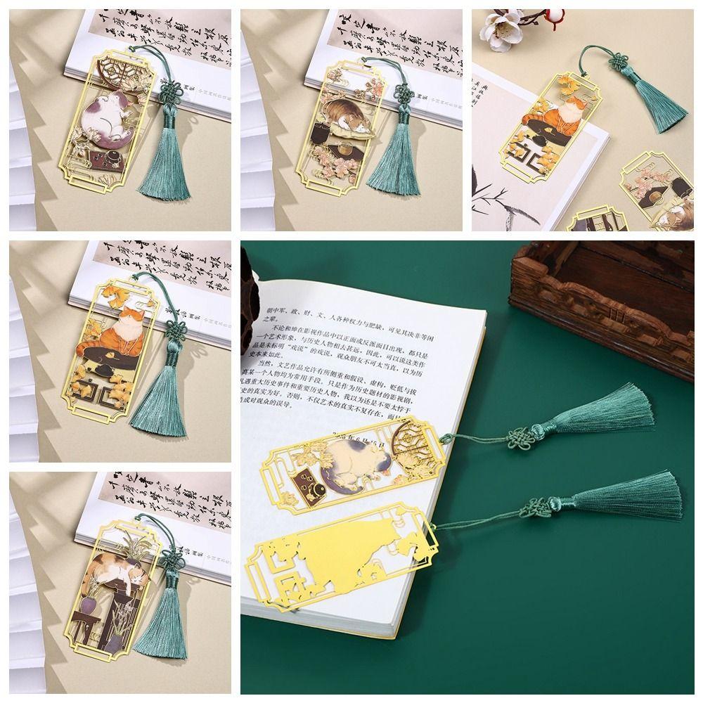 Flower Metal Reading Bookmark Tassels Chinese Style Bookmarks  Student Stationery