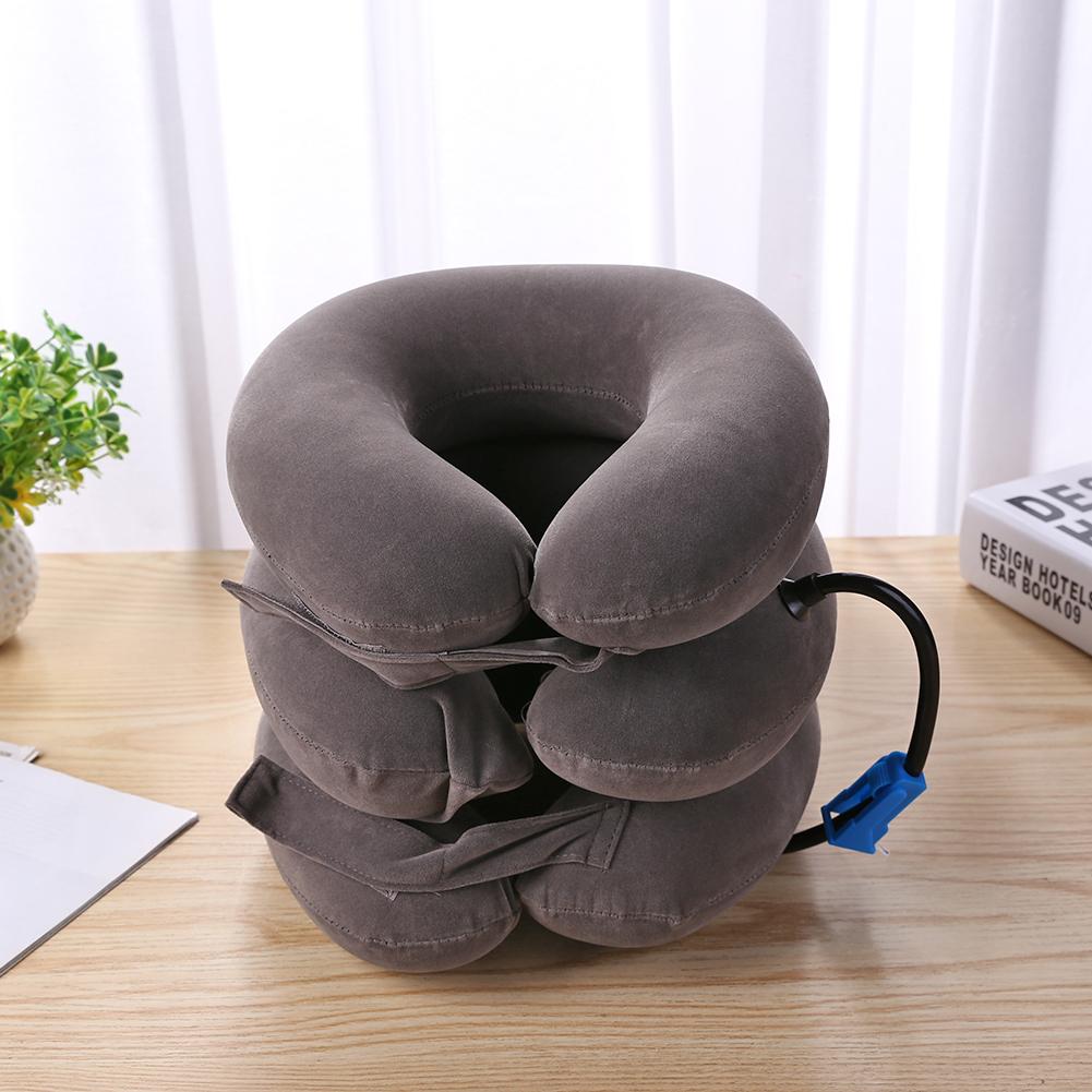 3 Layer Inflatable Neck Massage Pillow Healthcare Neck Relaxation Cervical Device Traction Drop Collar Therapy Pain Relief