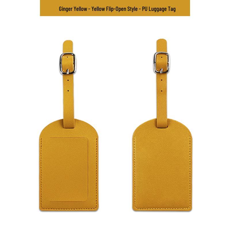 Customizable Soft PU Leather Luggage Tag with Logo and Travel Info Slot