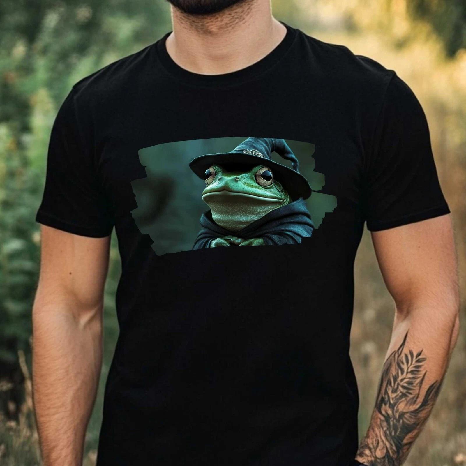 T-Shirt Herren Frosch Zauberer Motiv Baumwolle Größe XS bis 5XL XXXL
