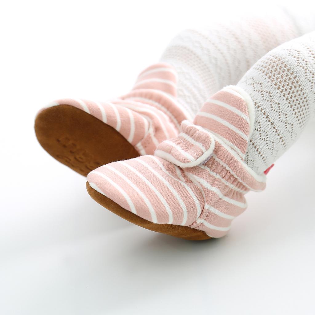 MYGGPP Striped Knitted Fabric 0-1 Years Old Baby Soft Bottom Shoes Baby Shoes Warm Shoes Baby Socks Overshoes