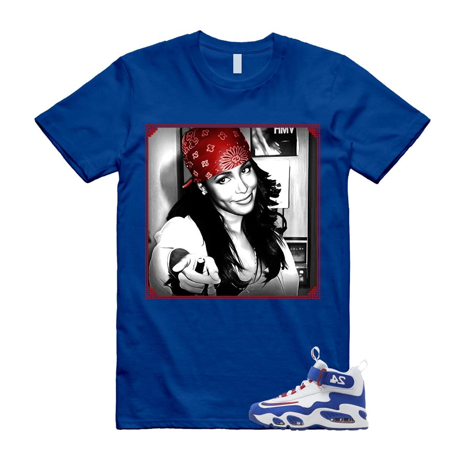 Air Griffey Max 1 USA White Blue Red T Shirt Match LIYAH S