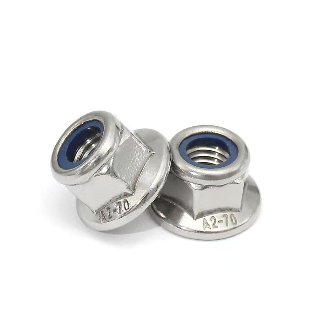 304 Stainless Steel Nylon Locking Flange Nut with Washer