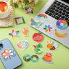 144 Pcs Calm Anxiety Sensory Stickers Textured Sensory Strips Stickers Mindfulness Relief Mental Health Rainbow Apple Animals Anxiety Relief for