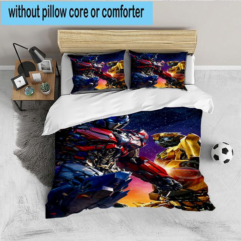 Car robots Battle 3PCS Bedding set,Ideal for 1pc Duvet Cover And 2pcs Pillowcases Perfect for Fan gift,Ideal for Bedroom, Dormitory
