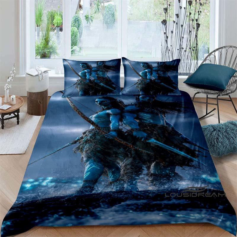 The Avatar: The Way of Water Print Bedding Set Includes 1 Duvet Cover and 2 Pillowcases, Offering Luxurious Comfort.