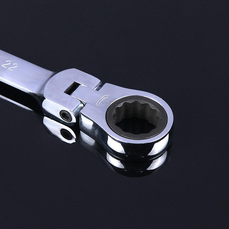 Adjustable Double-End Ratchet Wrench - Steel Straight Head for Auto Repair