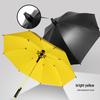 Large Men's Straight-Handle Black UV Rain Umbrella